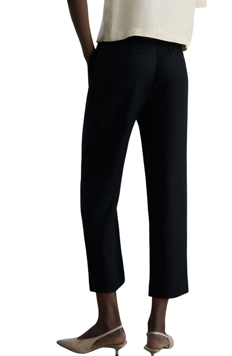 MANGO Linen Straight Leg Crop Pants, Alternate, color,