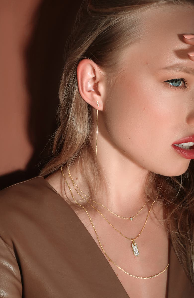 Bony Levy Petite Diamond Dog Tag Pendant Necklace, Alternate, color, 