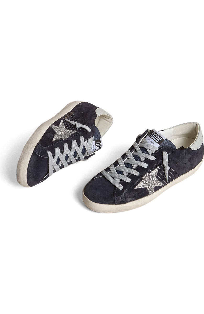 Golden Goose Super-Star Low Top Sneaker, Alternate, color, Navy Blue/ Silver/ Light Gray