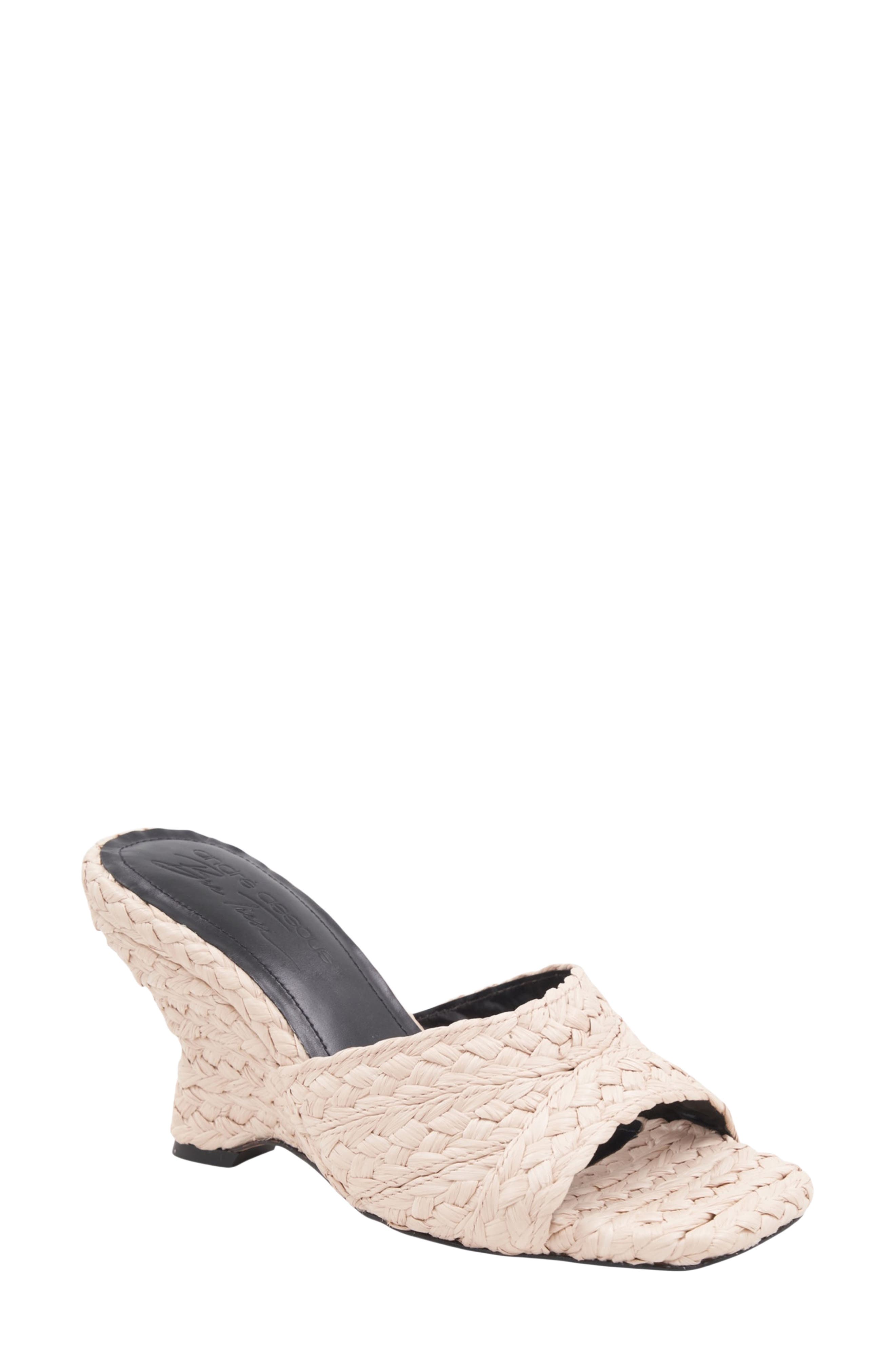 Breana Wedge Mule, Main, color, NATURAL RAFFIA