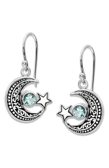 Samuel B. Ss Blue Topaz Moon And Star Earring In Metallic