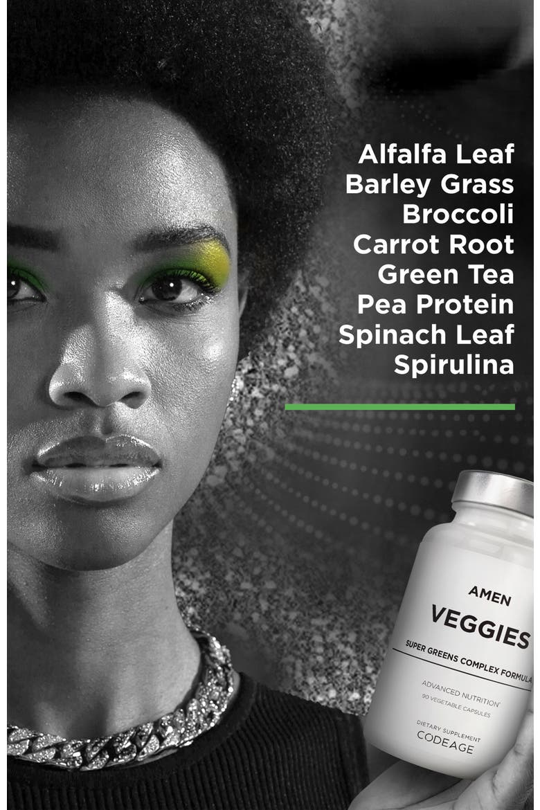 Amen Veggies Daily Vitamins & Minerals Supplement, Alternate, color, White