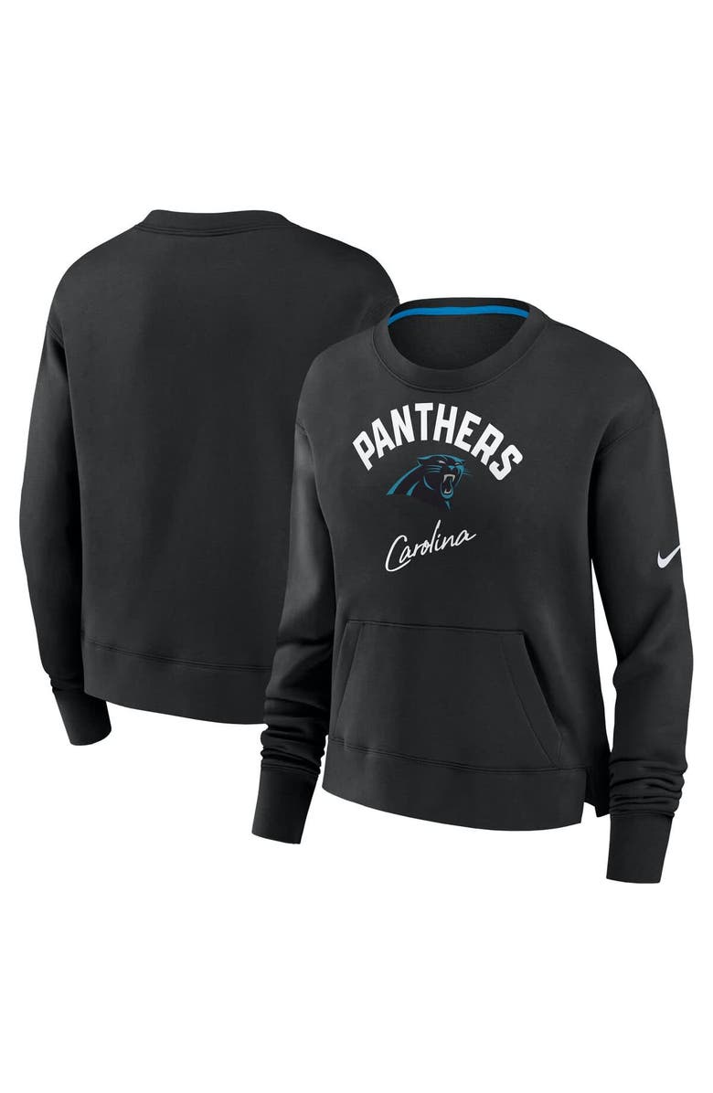 Nike Women's Nike Black Carolina Panthers High Hip Pullover Sweatshirt, Main, color, Black