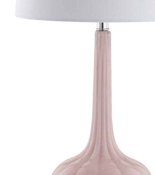 Jonathan Y Bette 28.5" Glass Teardrop Led Table Lamp In Pink