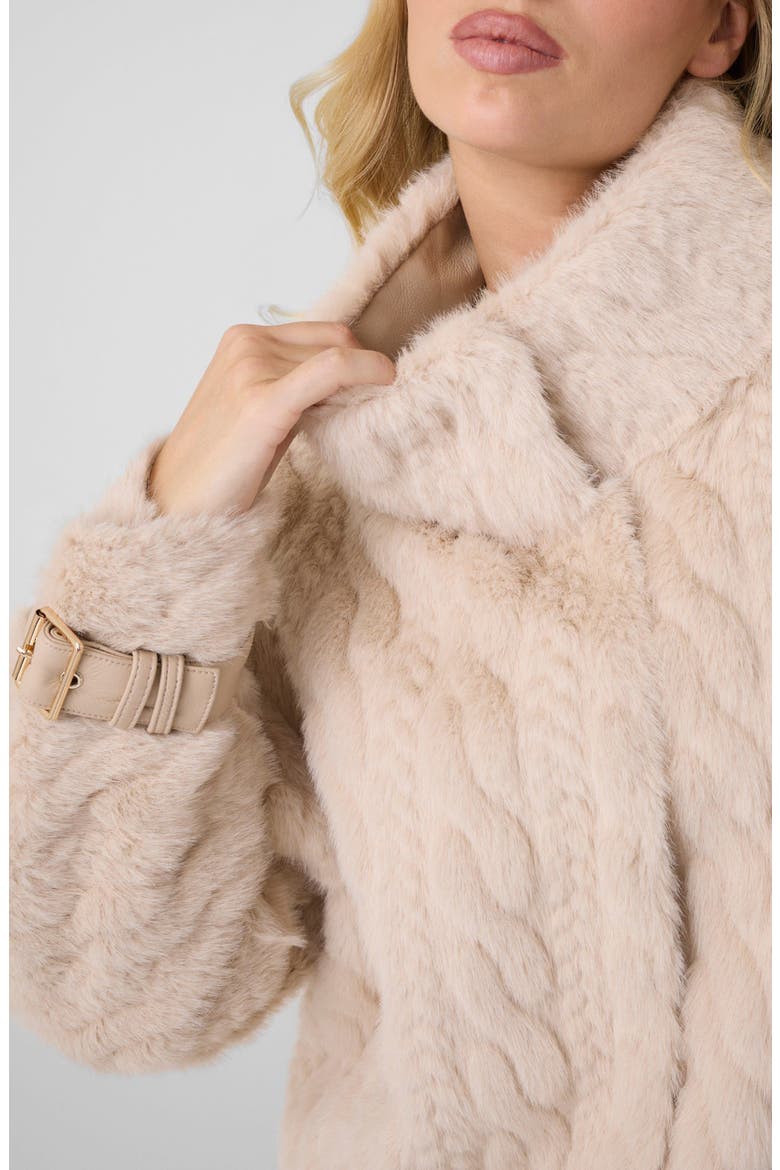 Laura Braided Faux Fur Long Coat, Alternate, color, G1I6-MEDIU