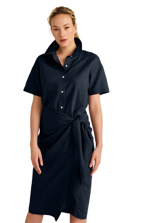 Organic Cotton Linen Wrap Dress