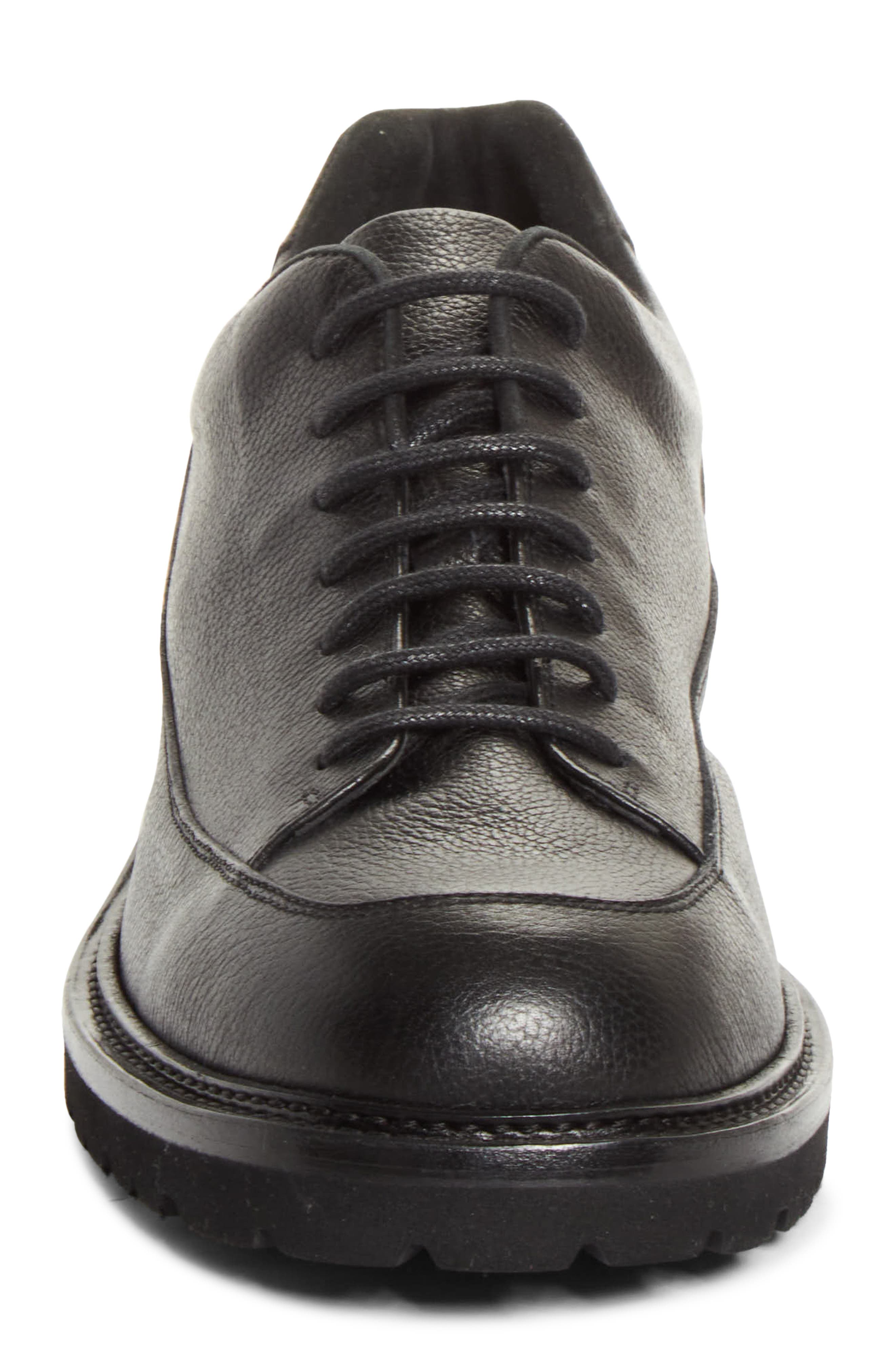 Hiker Low Piuma Leather Shoe, Alternate, color, BLACK