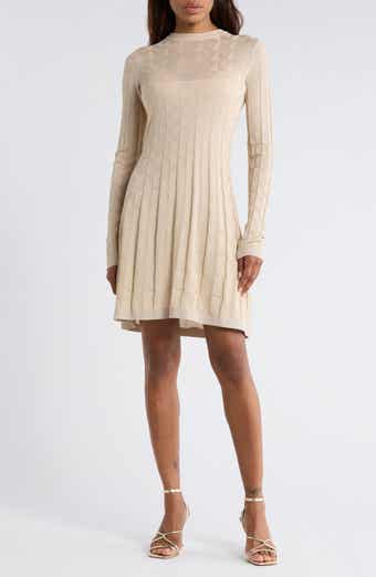 M Missoni Metallic Long Sleeve Rib Sweater Minidress