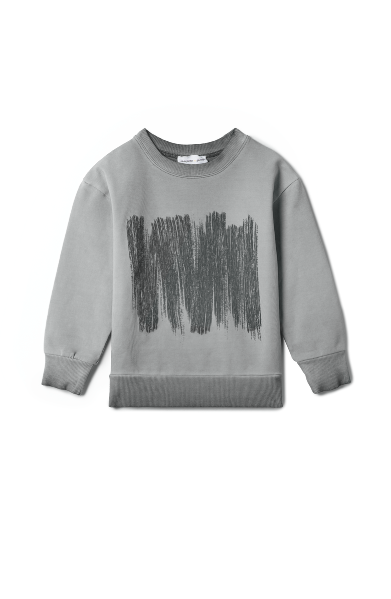 Charlotte & George Boy Painted Print French Fleece Sweatshirt, Main, color, Grey