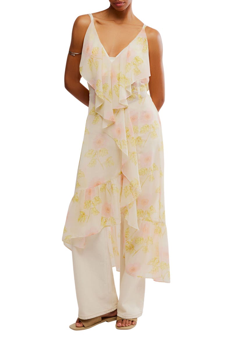 Sunfaded Floral Maxi Tunic, Main, color, TEA COMBO - SUNFADED