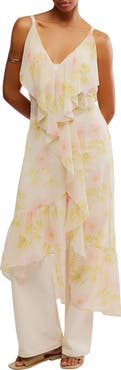 Free People Sunfaded Floral Maxi Tunic