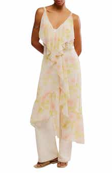 Free People Sunfaded Floral Maxi Tunic