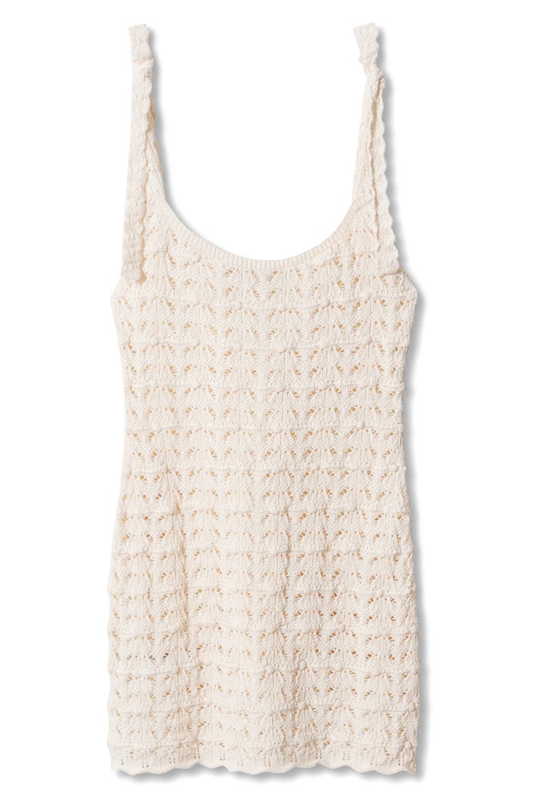Tie Strap Crochet Minidress, Alternate, color, ECRU