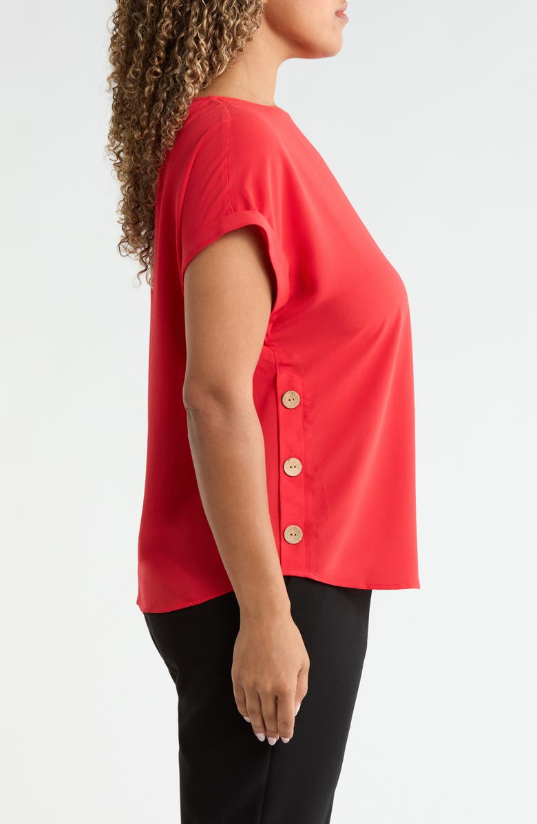 Jones New York Side Button Detail Top, Alternate, color, Rouge