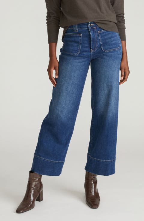 Claudia Wide Leg Jeans (Anzio Blue) (Plus Size)