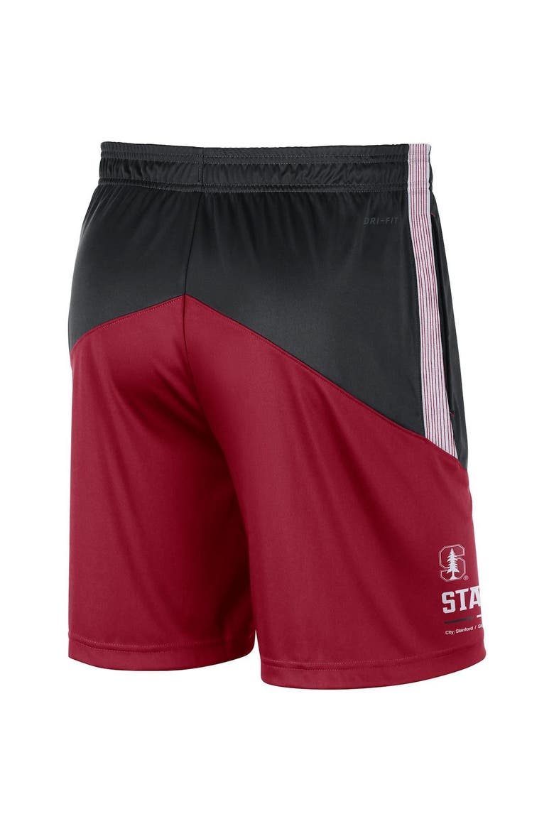 Men's Nike Black/Cardinal Stanford Cardinal Team Performance Knit Shorts, Alternate, color, Black