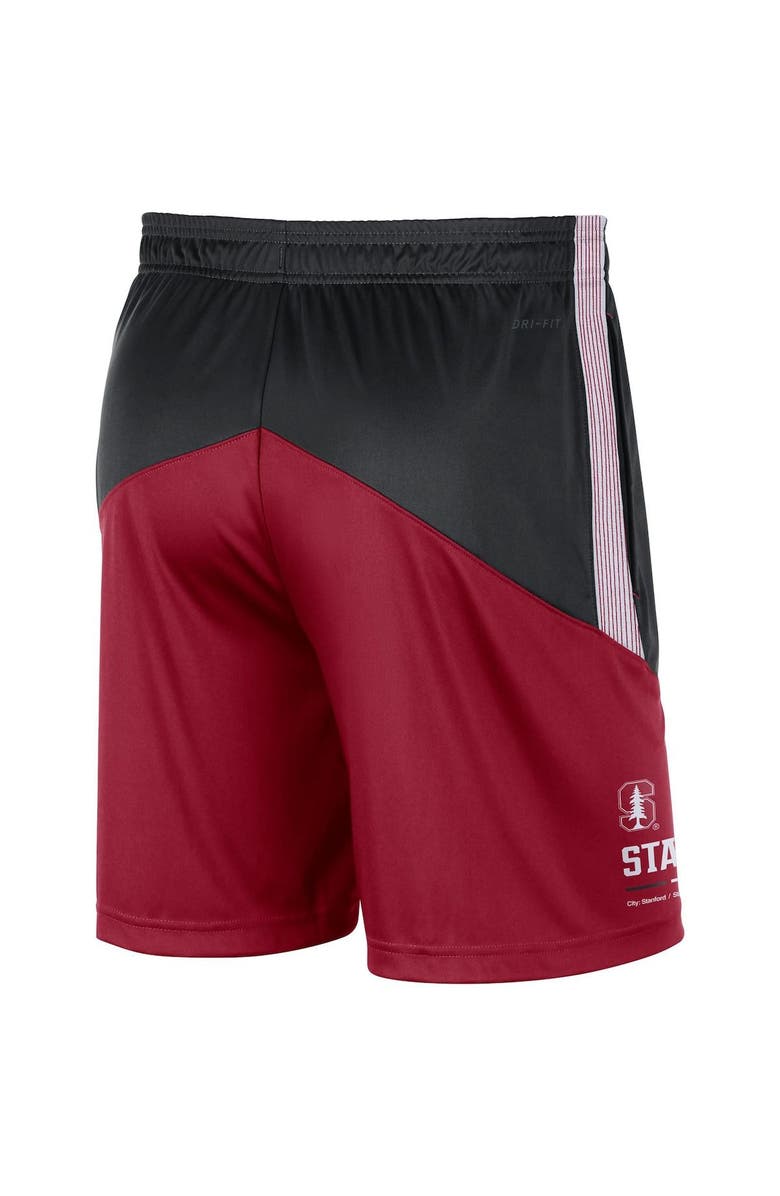 Nike Men's Nike Black/Cardinal Stanford Cardinal Team Performance Knit Shorts, Alternate, color,