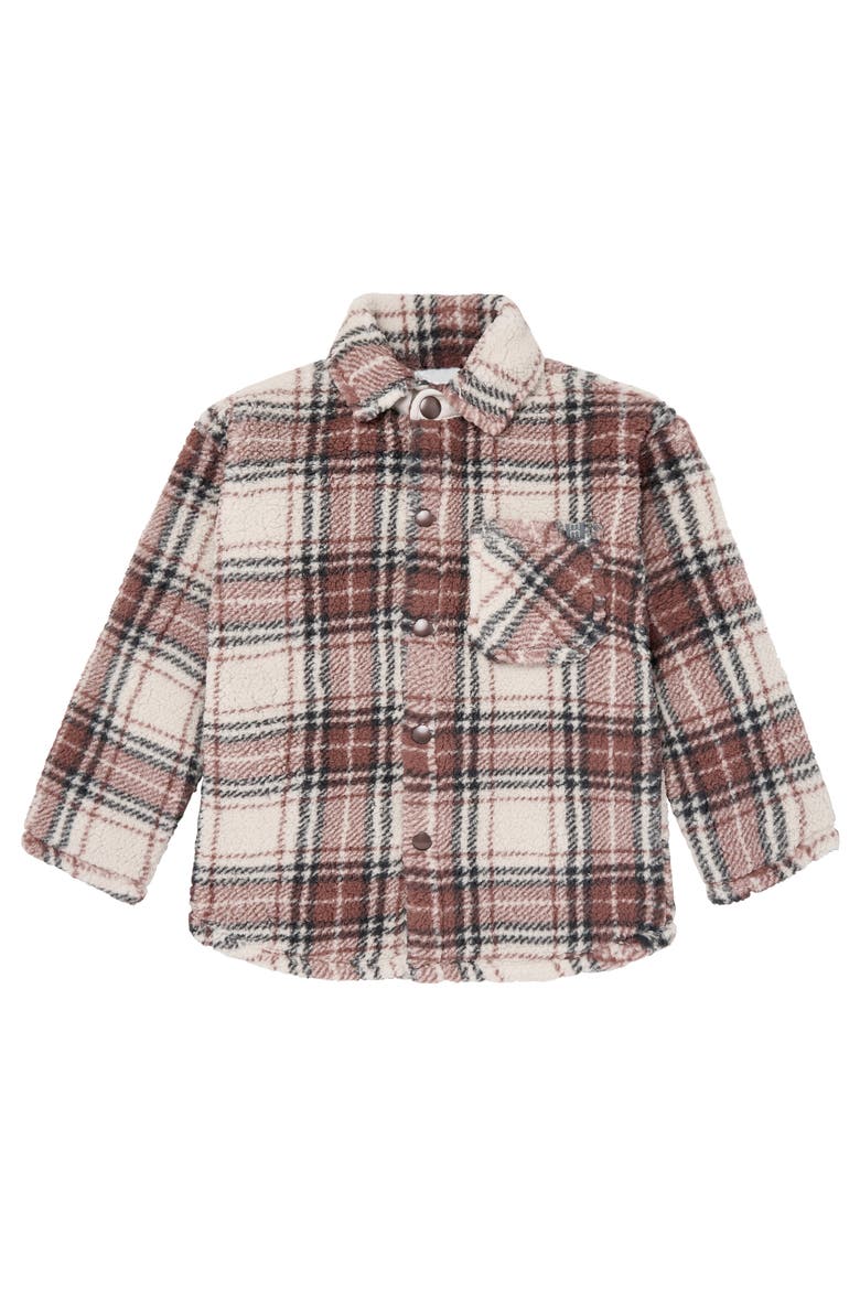 Microplush Shacket, Main, color, Brown Plaid