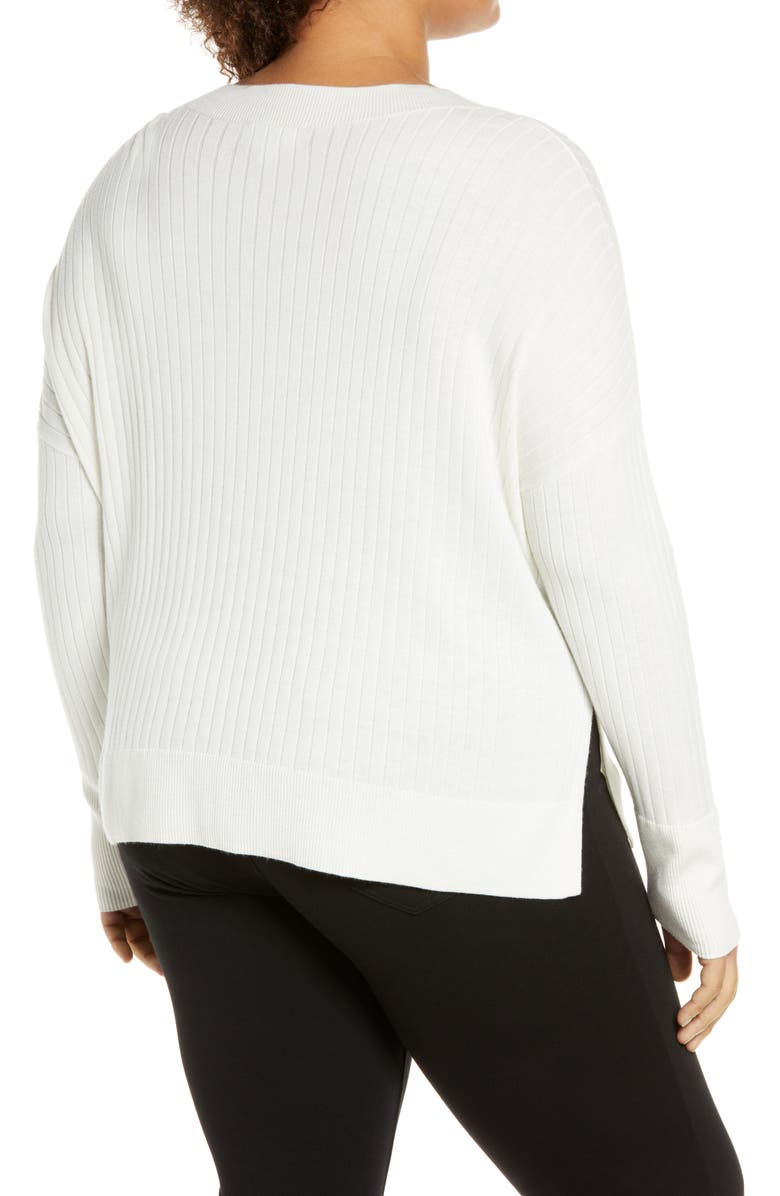 Treasure & Bond Wide Ribbed V-Neck Pullover, Alternate, color, 