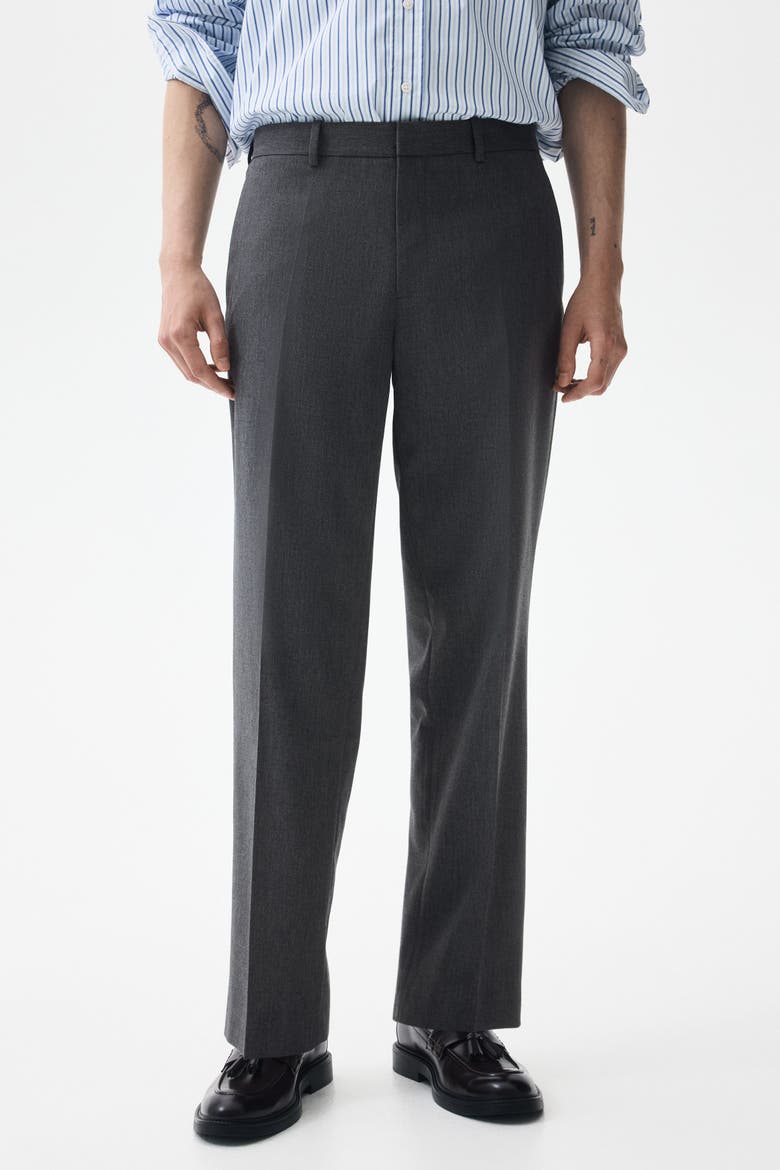 Regular Fit Tailored Trousers, Alternate, color, Gray