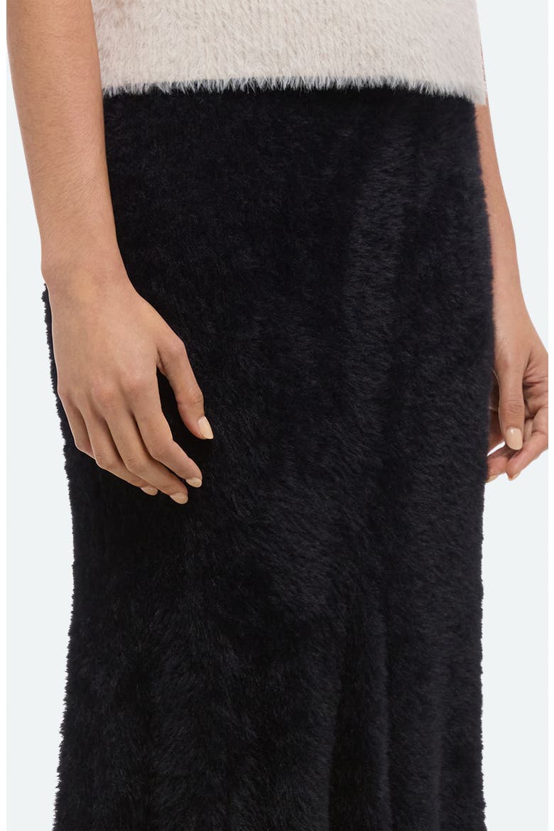 Grunge Faux Fur Maxi Skirt, Alternate, color, BLACK