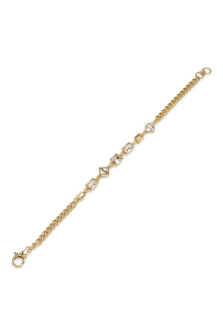 Geometric Crystal Bracelet, Alternate, color, GOLD
