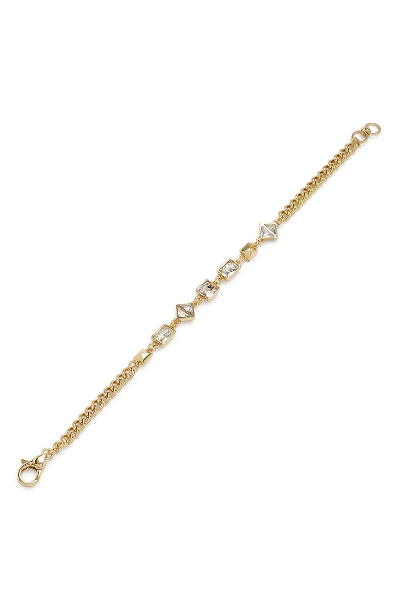AllSaints Geometric Crystal Bracelet, Alternate, color, Gold