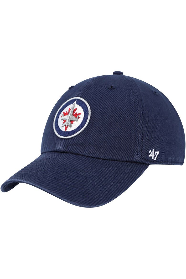 Men's '47 Navy Winnipeg Jets Clean Up Adjustable Hat, Main, color, Navy