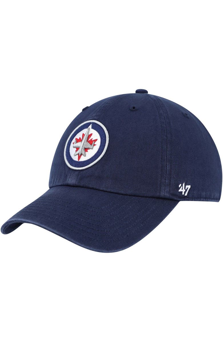 '47 Men's '47 Navy Winnipeg Jets Clean Up Adjustable Hat, Main, color, Navy