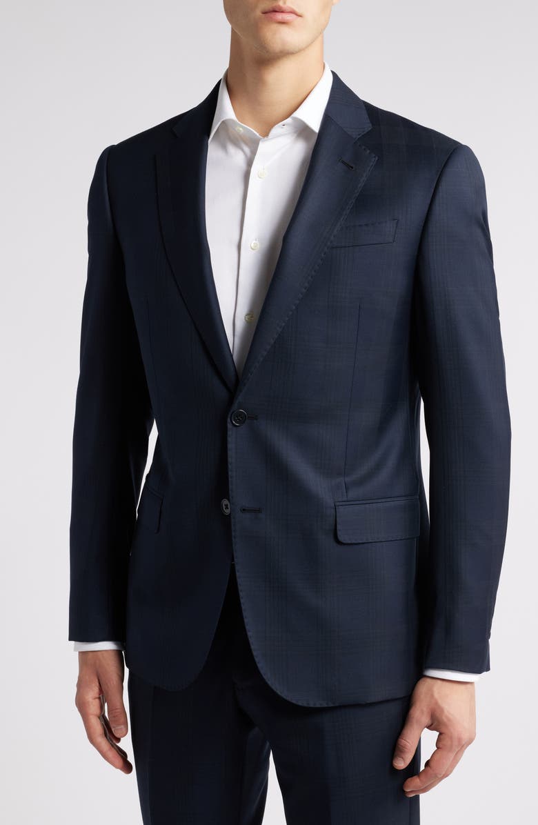 Emporio Armani Plaid Virgin Wool Suit, Alternate, color, 