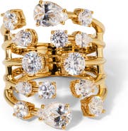 Nadri Hollywood Multi Row Cubic Zirconia Ring
