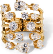 Nadri Hollywood Multi Row Cubic Zirconia Ring