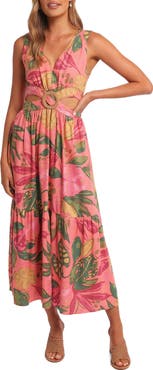 Petal & Pup Oasis Print Cutout Midi Dress