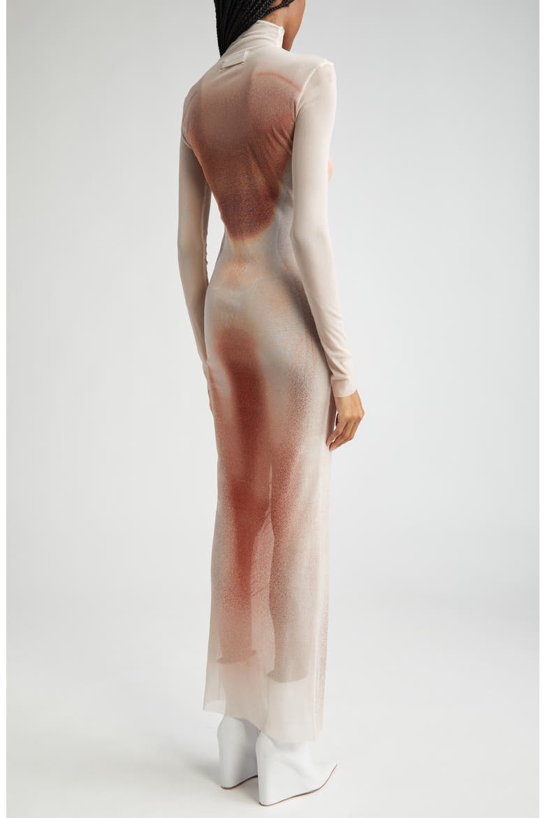 The 'Le Classique' Trompe l'Oeil Long Sleeve Mesh Dress, Alternate, color, PALE PINK/ DUSTY PINK