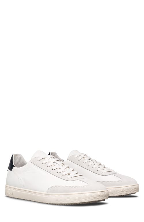 CLAE Deane Sneaker in White Leather Navy 