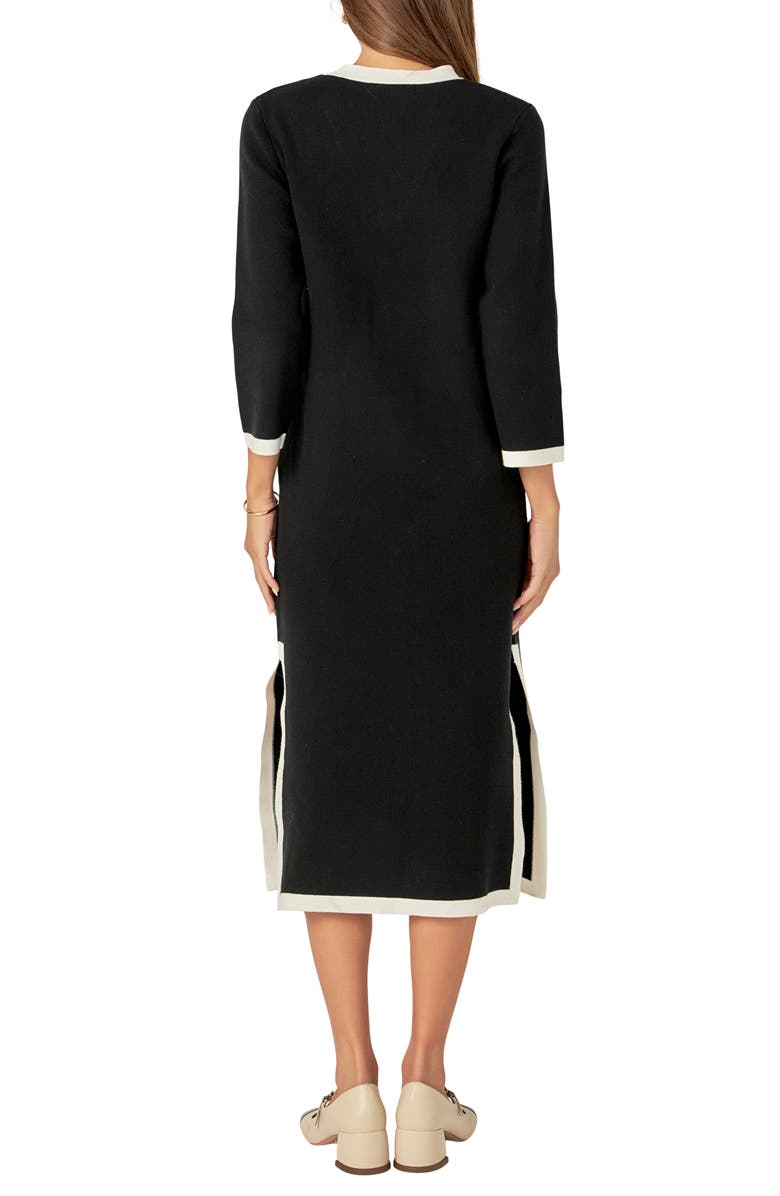 English Factory Bow Knit Midi Dress, Alternate, color, 