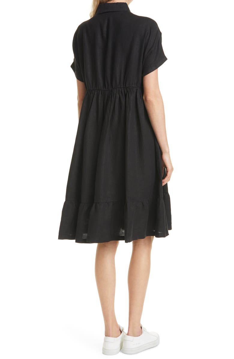 Max Mara Leisure Ruffle Hem Linen Dress, Alternate, color, 