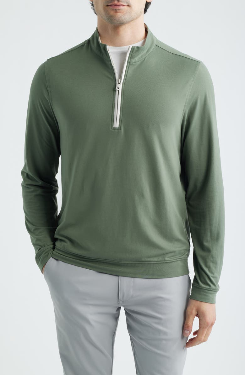 Scott Barber Solid Performance Quarter Zip Pullover, Main, color, Agave