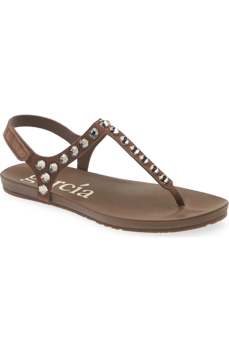 Pedro Garcia Judith Ankle Strap Sandal, Main, color, Chocolate Castoro-Greige