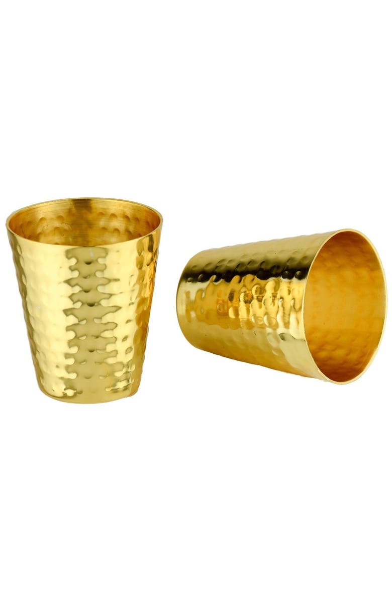 Prince of Scots Hammered Copper Shot Glasses w/ 24K Gold-Plate, Main, color, Copper