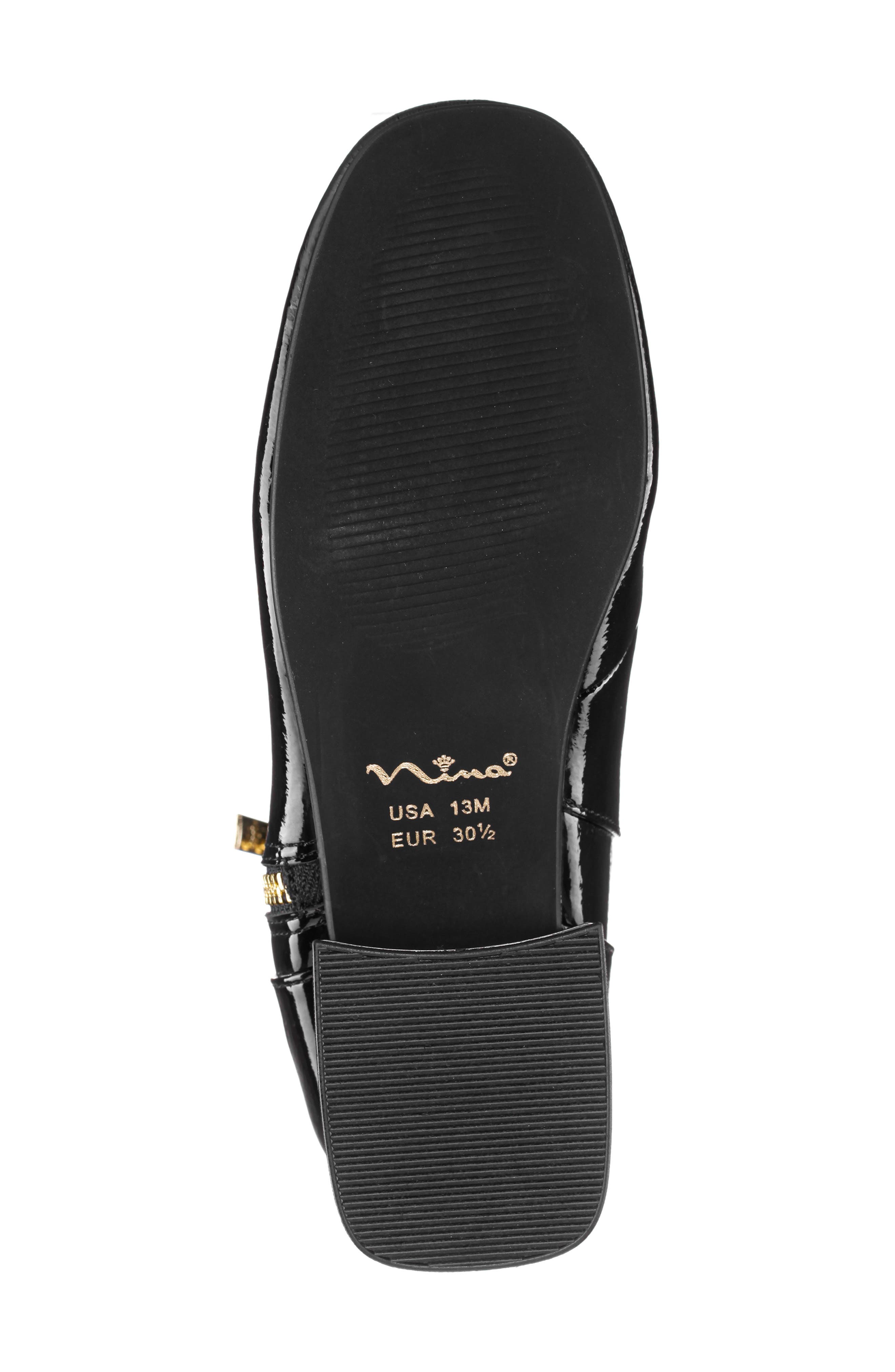 Nina Kids' Heath Bootie, Alternate, color, Black Crinkle Patent