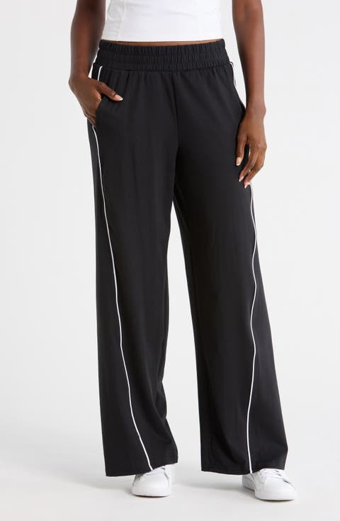 Luxe Contrast Piping Wide Leg Pants