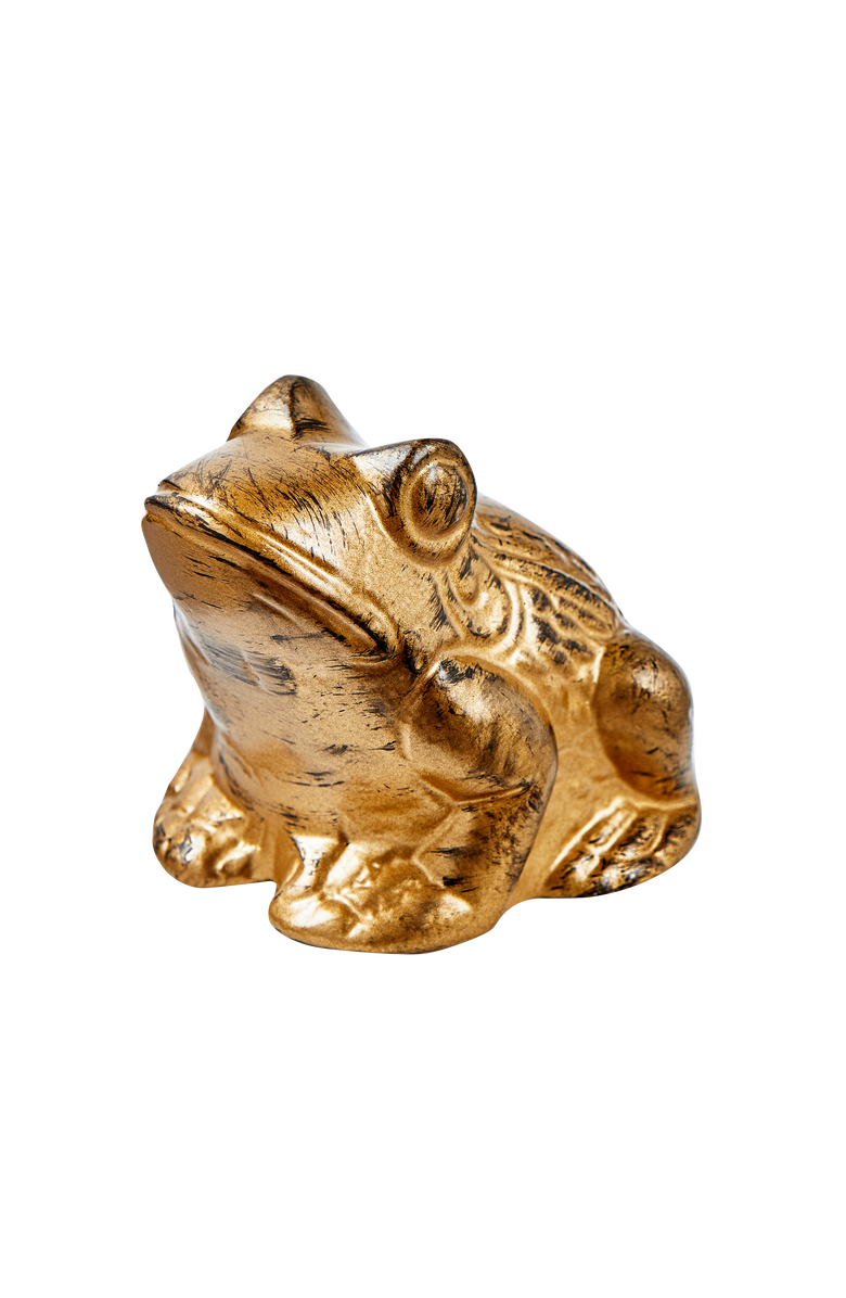 tag Frog Garden Decor Antique Brass Aluminum Spring, Main, color, Gold