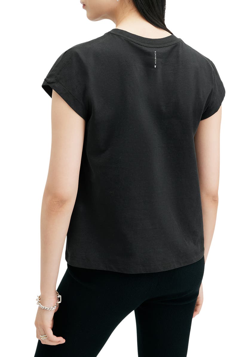 AllSaints Rue Slit Sleeve Cotton T-Shirt, Alternate, color,