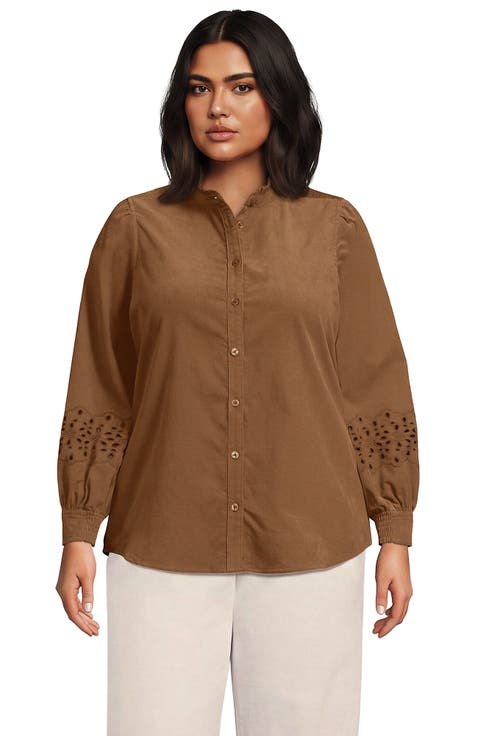 Eyelet Sleeve Pinwale Corduroy Shirt