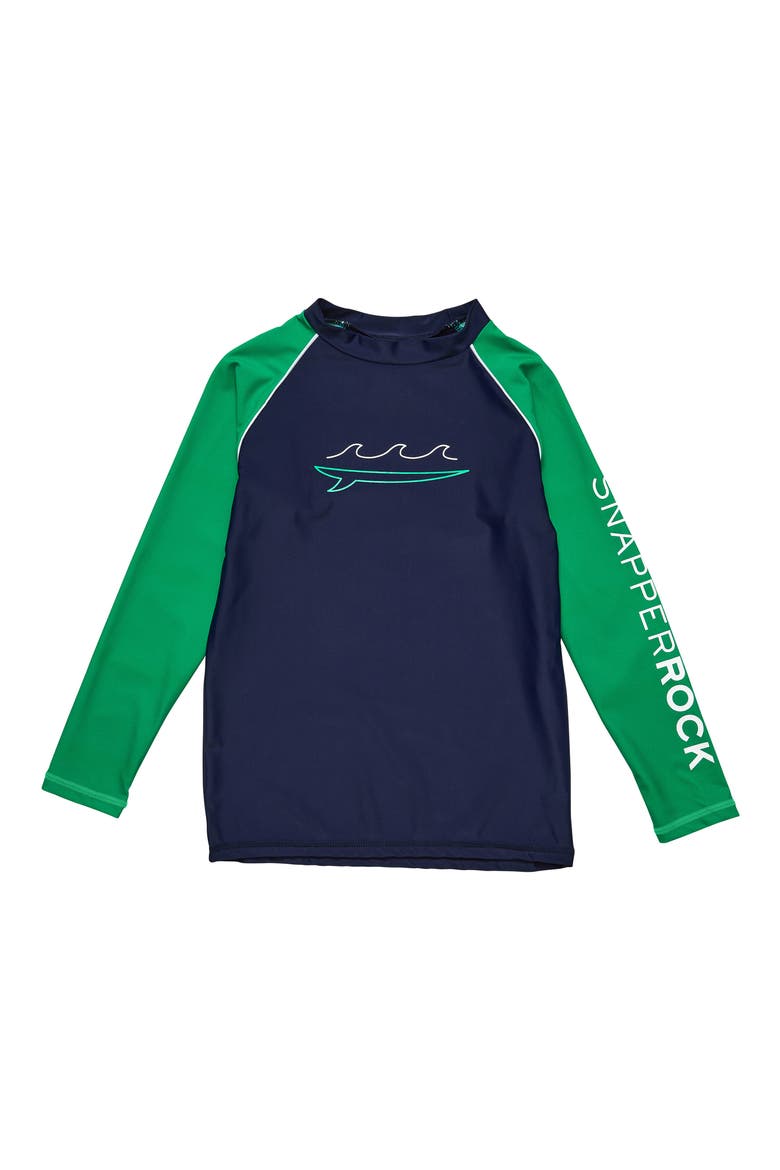 Kids' Surf Wave Graphic Rashguard, Main, color, BLUE