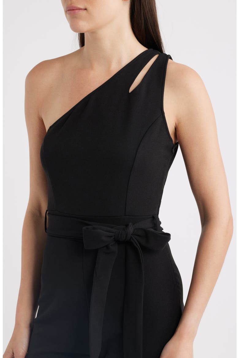 Harlow One-Shoulder Jumpsuit, Alternate, color, BLACK