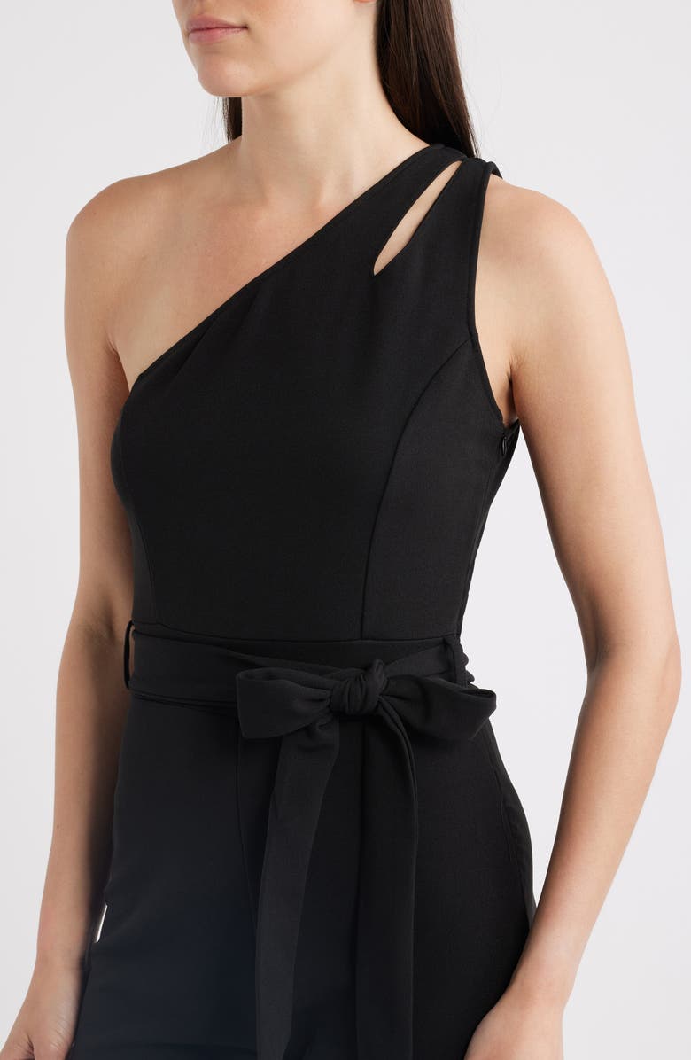NIKKI LUND Harlow One-Shoulder Jumpsuit, Alternate, color, Black