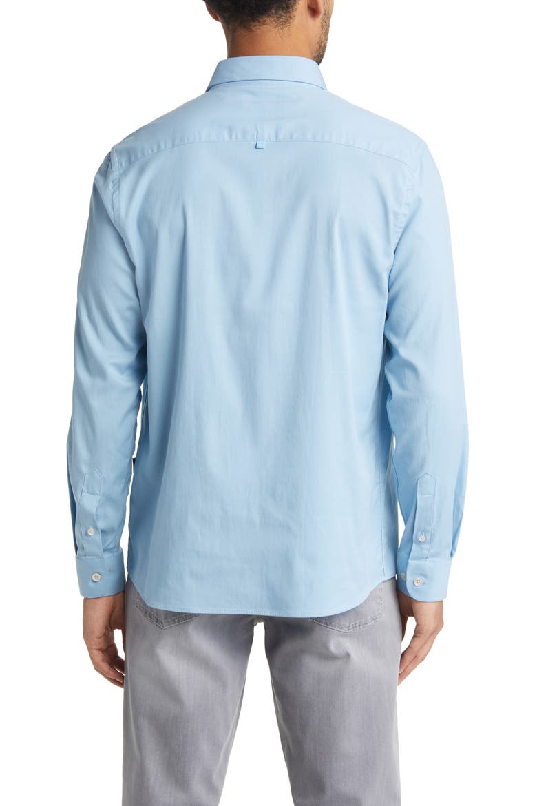 Garment Washed Long Sleeve Button-Up Shirt, Alternate, color, BLUE