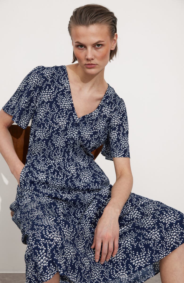& Other Stories Floral Print Midi Dress, Alternate, color, 